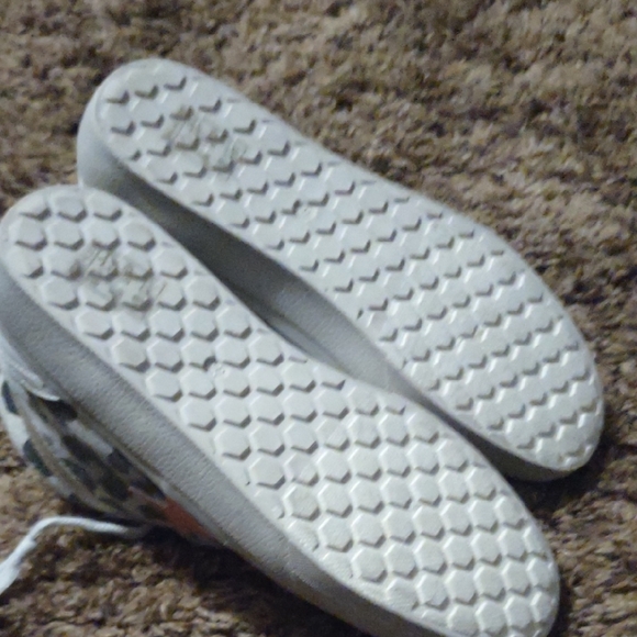 ShuShop White and Orange Leopard Print Sneakers - Picture 2 of 4